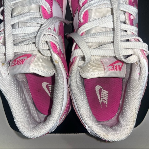 Nike Pink and White Low-Top Sneakers Kids Size 3 - Picture 11 of 16